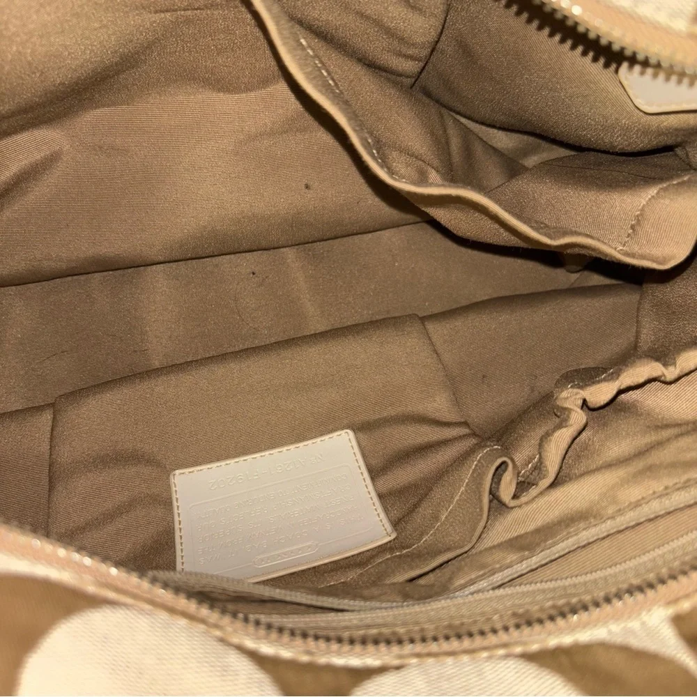 Coach F19202 Signature Stripe Multifunction Baby Diaper Travel Tote Bag